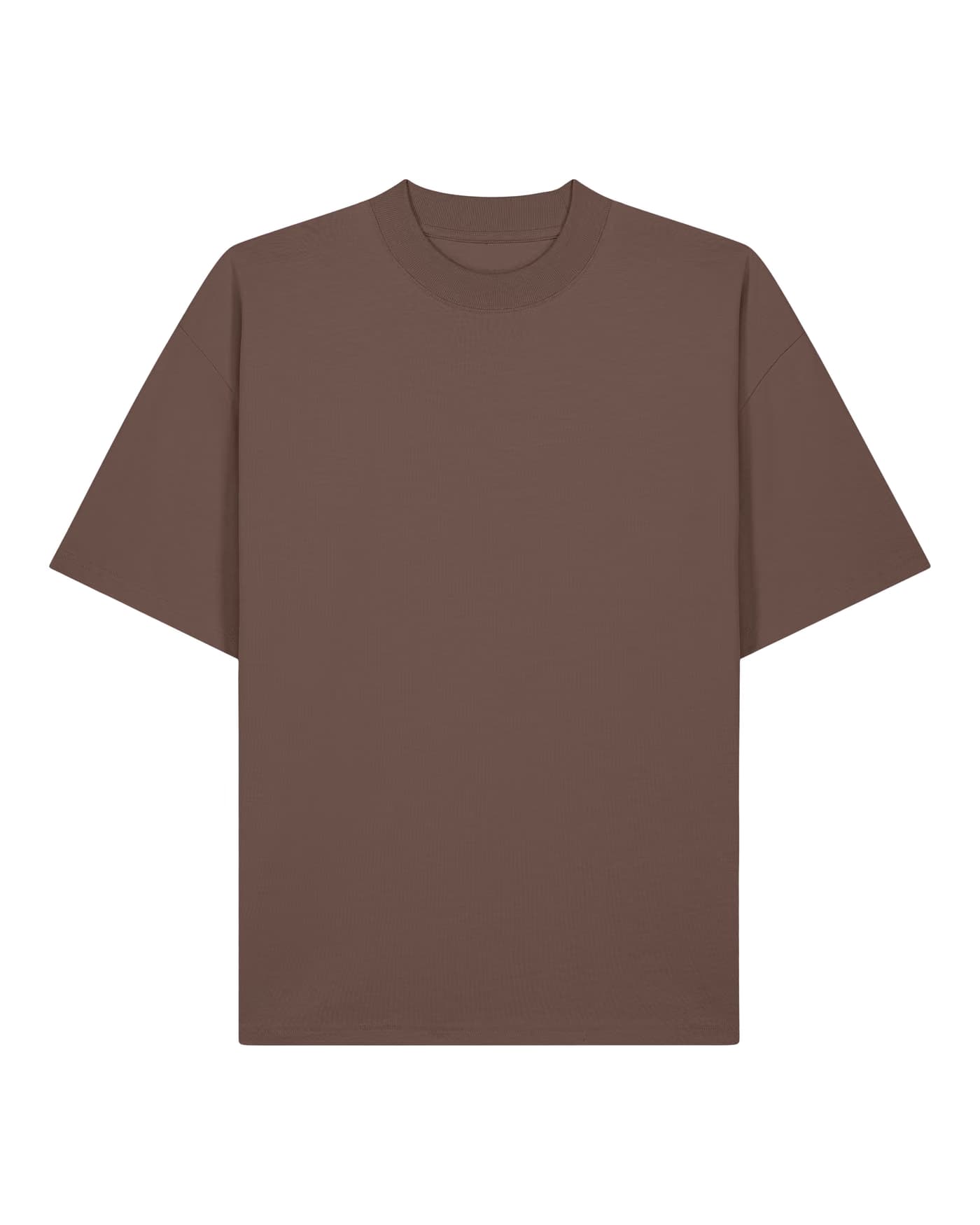 T-shirt Basile à personnaliser, coupe boxy en 100 % coton bio 200 g/m², coloris moka